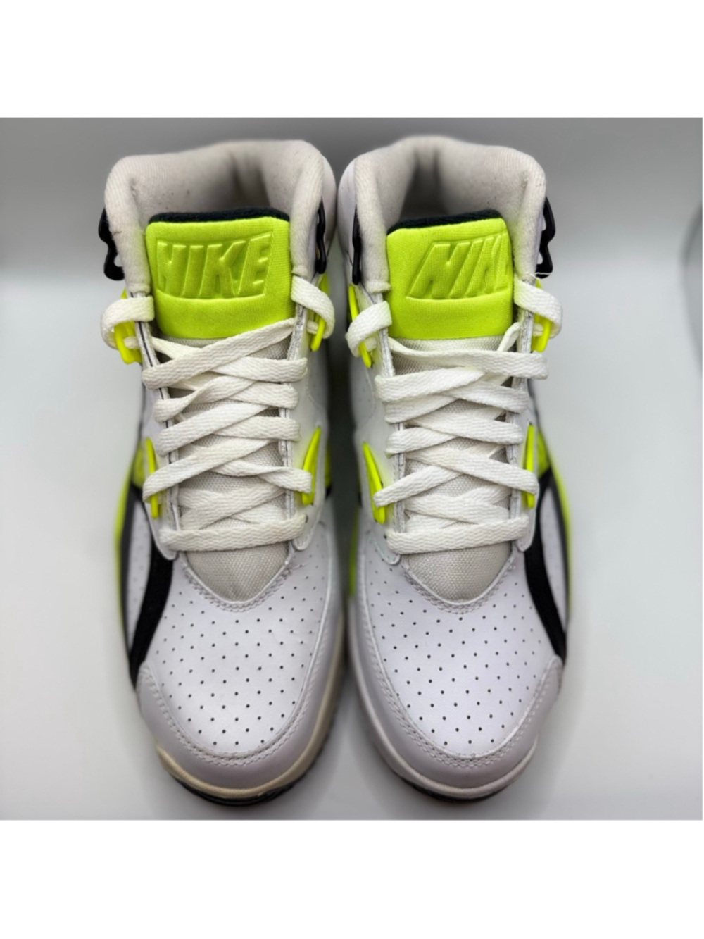 Men's Nike Air Trainer SC High White Neon Green Athletic Shoes 7.5 302346-118 - Picture 8 of 16